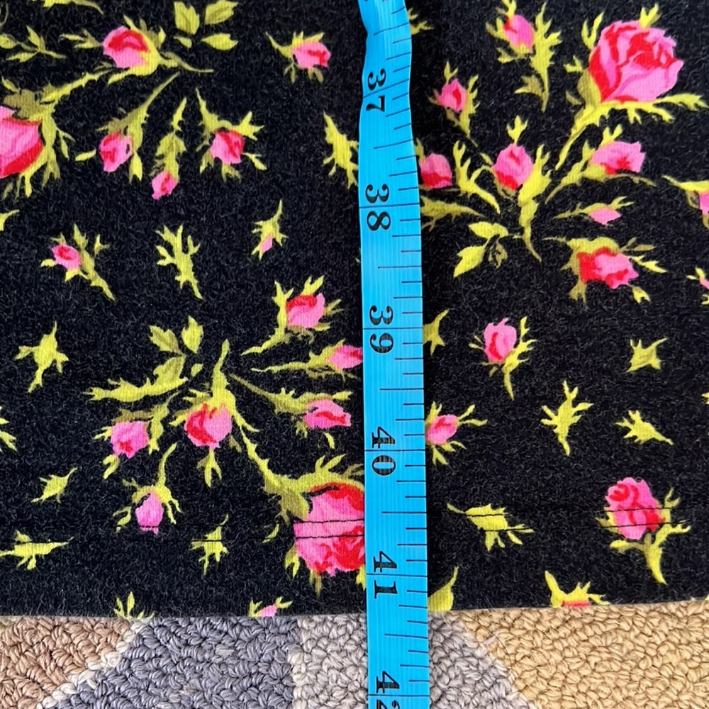 VINTAGE BETSEY JOHNSON COTTON BODYCON ROSES MILKMAID MIDI DRESS - Picture 5 of 11